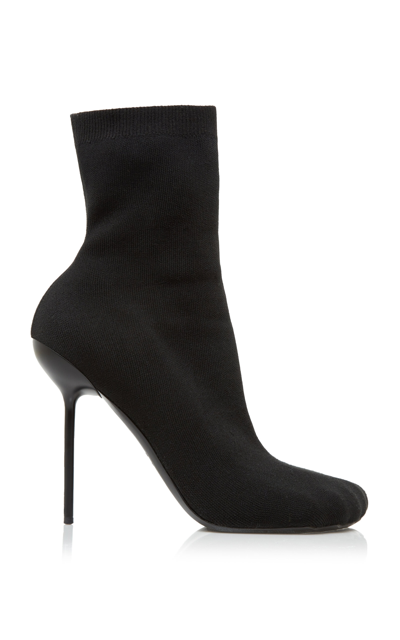 Balenciaga Anatomic Knit Ankle Boots In Black