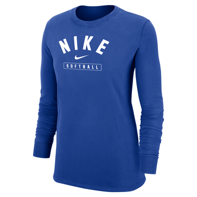 Nike Women's Softball Long-sleeve T-shirt In Blue