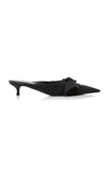 Balenciaga Knife Knot Cupro Mules In Black