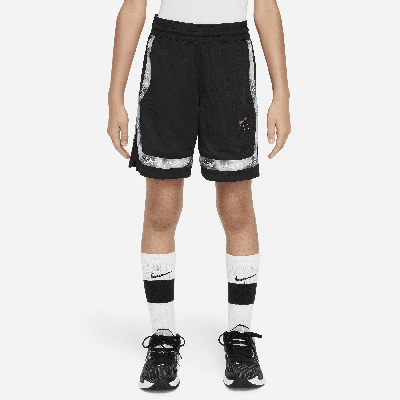 Nike Dri-fit Culture Of Basketball Fly Crossover Big Kids' (girls') Printed Basketball Shorts In Black