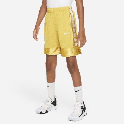 Nike Dri-fit Elite 23 Big Kids' (boys') Basketball Shorts In Yellow