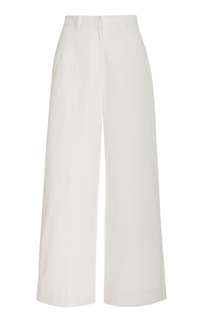 Posse Exclusive Kori Cotton Wide-leg Trousers In Ivory