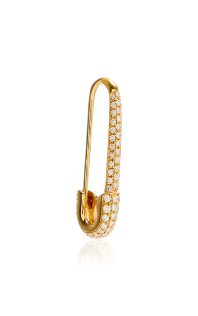 Anita Ko 18k Yellow Gold Diamond Single Saftey Pin Earring