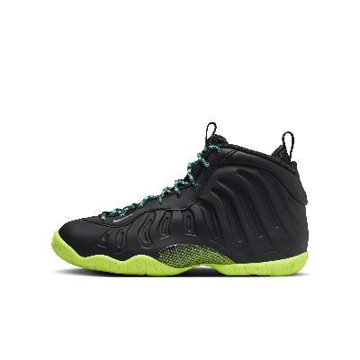 Nike Kids' Little Posite One "black/volt" Sneakers In Black/volt/clear Jade/metallic Silver