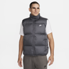 Nike Men's Sportswear Club Quilted Water-repellent Full-zip Puffer Vest In Grey
