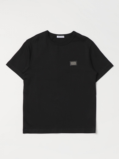 Dolce & Gabbana Kids' Cotton T-shirt In Black