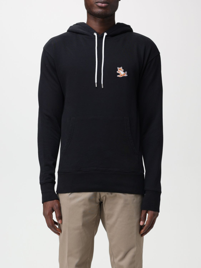 Maison Kitsuné Sweatshirt In Cotton With Embroidery In Black