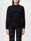 Off-white Black Cut-out Wool Sweater For Women In Black