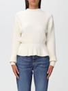 Chloé Sweater In English Ribbed Wool In White