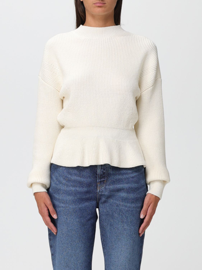 Chloé Sweater In English Ribbed Wool In White