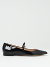 Gianvito Rossi Christina Patent Leather Ballerina Flats In Black In Black