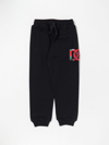 Dolce & Gabbana Pants In Cotton With Contrasting Monogram In Black