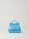 Dolce & Gabbana Sicily Bag In Patent Leather In Gnawed Blue