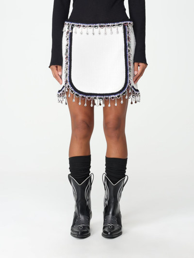 Dsquared2 Embellished Bouclé Knit Mini Skirt In White