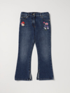 DOLCE & GABBANA JEANS IN DENIM WITH CONTRASTING EMBROIDERED FLOWERS,E67284005