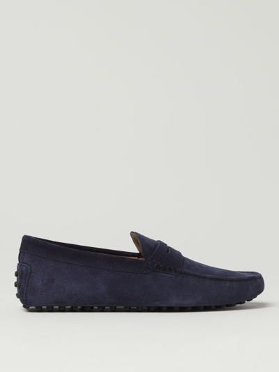 Tod's Suede Moccasins In Blue
