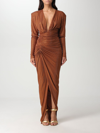 Alexandre Vauthier Dress  Woman In Brown