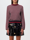 BALMAIN SWEATER IN WOOL WITH JACQUARD PATTERN,E67465005