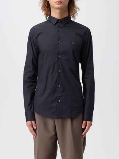 EMPORIO ARMANI SHIRT IN COTTON BLEND WITH LOGO,396130009