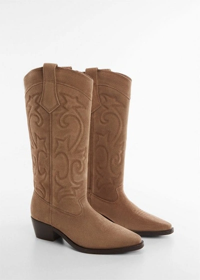 Mango Teen Boots Medium Brown