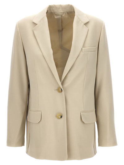 Helmut Lang Logo Band Blazer In Beige