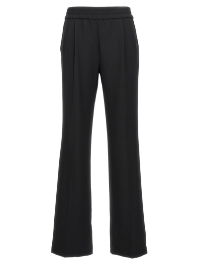Helmut Lang Cropped Flare Ribbed Pants In Black