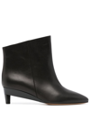 Isabel Marant Deyan Leather Ankle Boots In Black