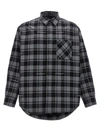 Off-white Plaid Pattern Button-down Collar Shirt In Gray