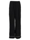 Sleeper Piping Contrast Wide Leg Trousers In Black