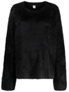 Totême Biella Round-neck Sweater In Black Alpaca In Black