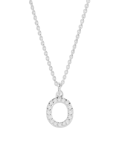 Brook & York Women's Blaire Sterling Silver & 0.3-1.1 Tcw Lab-grown Diamond Initial Pendant Necklace In Initial O