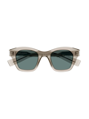 Saint Laurent 47mm Small Rectangular Sunglasses In Beige