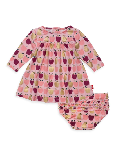 Magnetic Me Baby Girl's Appleton Swing Dress & Bloomers Set In Neutral