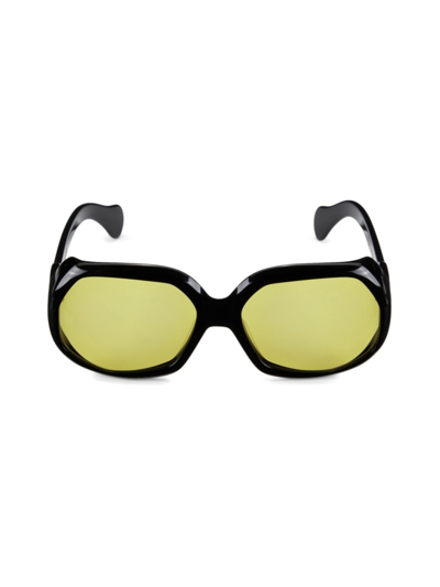Port Tanger Men's Yamina 57mm Geometric Sunglasses In Black Warm Olive