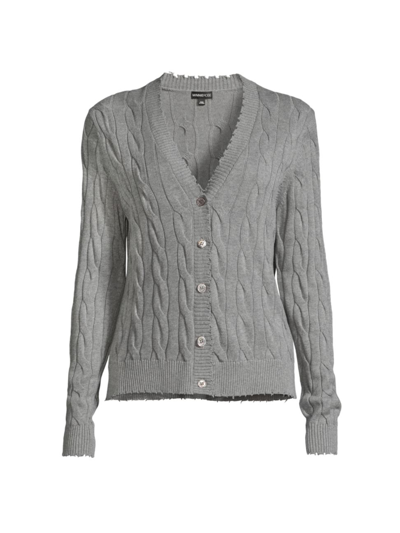 Minnie Rose Women's Cable-knit Cardigan In Grey Shadow