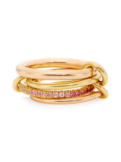 Spinelli Kilcollin Women's Two-tone 18k Gold & Pink Sapphires Linked Rings In Rose Gold