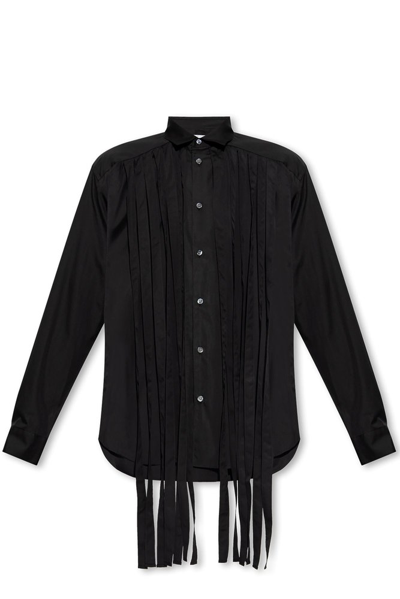 Comme Des Garçons Shirt Buttoned Fringe Detailed Shirt In Black