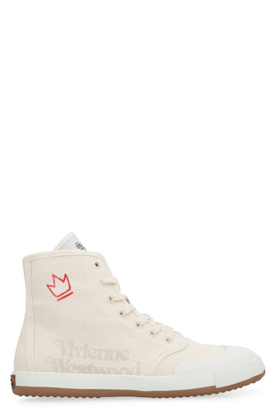 Vivienne Westwood Animal Gym High Top Trainers In Natural