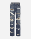 DOLCE & GABBANA LOOSE-FIT JEANS WITH RIPPED DETAILS