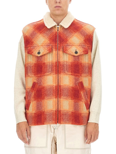 Isabel Marant Plaid Checked Zip In Orange