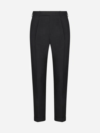 Paul Smith Straight-leg Wool Trousers In Charcoal Grey