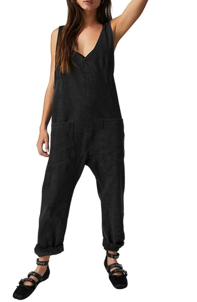 Free People High Roller Jumpsuit In Mineral Black