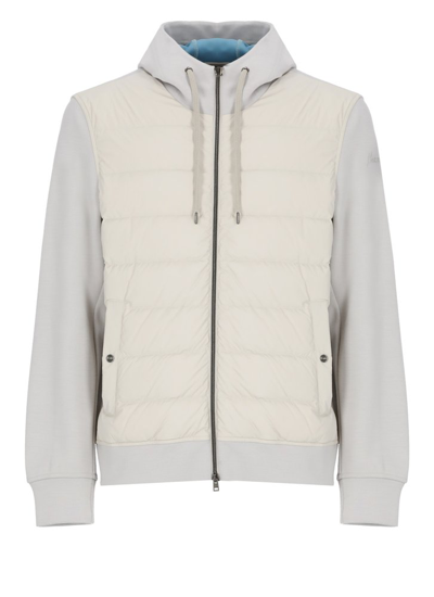 Herno Zip-up Hooded Down Jacket In White