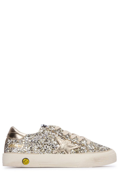 Golden Goose Kids Glitter Detailed Lace In Silver