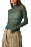 FREE PEOPLE ON THE DOT LAYERING MESH TURTLENECK