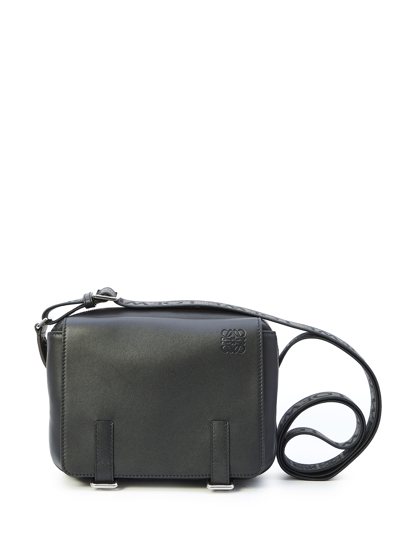 Loewe Men's Grained Leather Military Messenger Bag In Anthracite