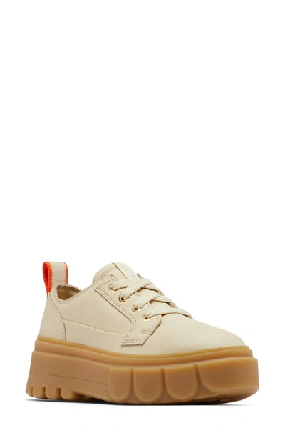 Sorel Caribou Leather Chunky Sneakers In Ceramic/gum