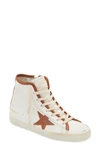 Golden Goose Francy Private Edition Zip High Top Sneaker In White/ Cuoio