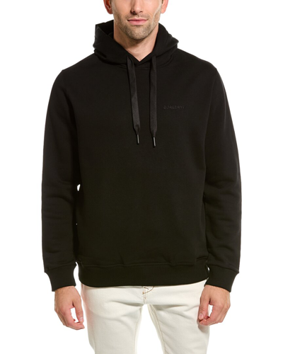 Burberry Check-ekd Cotton Hoodie In Black