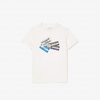 LACOSTE KIDS' COTTON BADGE PRINT T-SHIRT - 3 YEARS